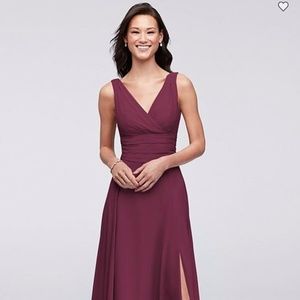 Surplice Tank Long Chiffon Bridesmaid Dress